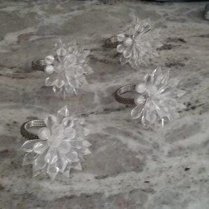RARE SET 4 DESIGNER KIM SEYBERT FALL HOLIDAY CONSTELLATION SUNBURST NAPKIN RINGS